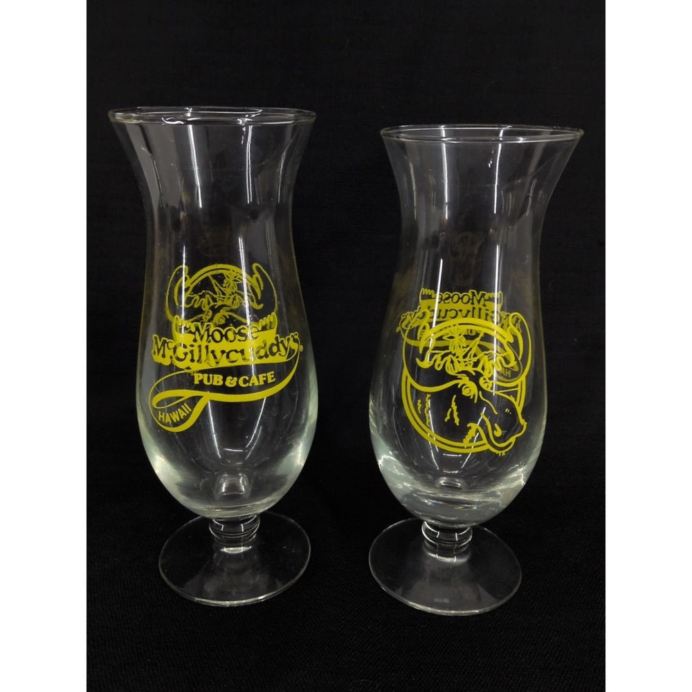 VTG 1980s Hawaii Moose McGillicuddy's Hurricane Glass Pub Bar Beer Advertising